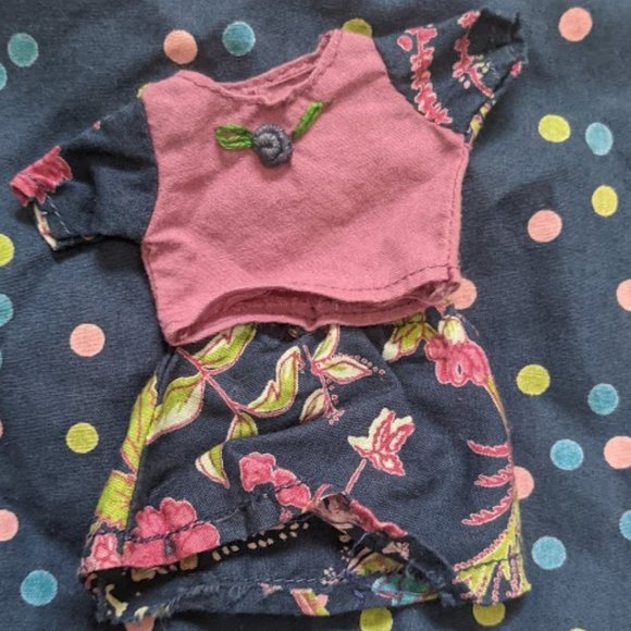 VINTAGE APRIL CORNELL Blue Polka Dot Dress Size 3 4 - Picture 2 of 5